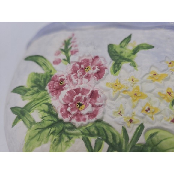 Nantucket Ceramic Pottery Wall Pocket Hanging Planter Floral - Picture 3 of 8